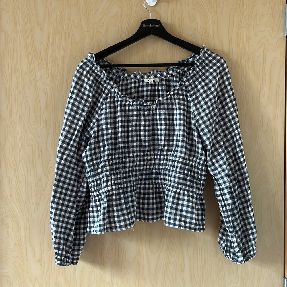 Madewell cotton gingham top